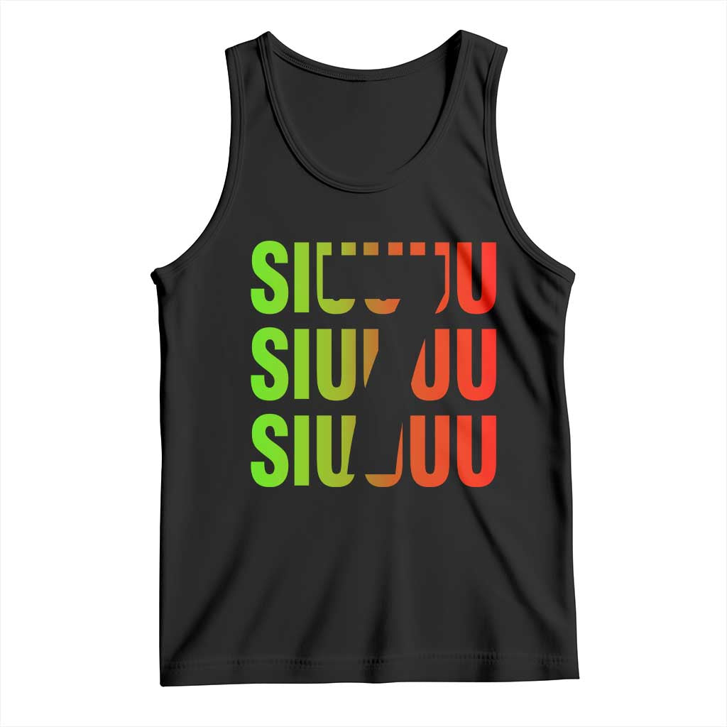 Siuuuu Soccer Celebration Tank Top Gift For Soccer Lovers TS12 Black Print Your Wear