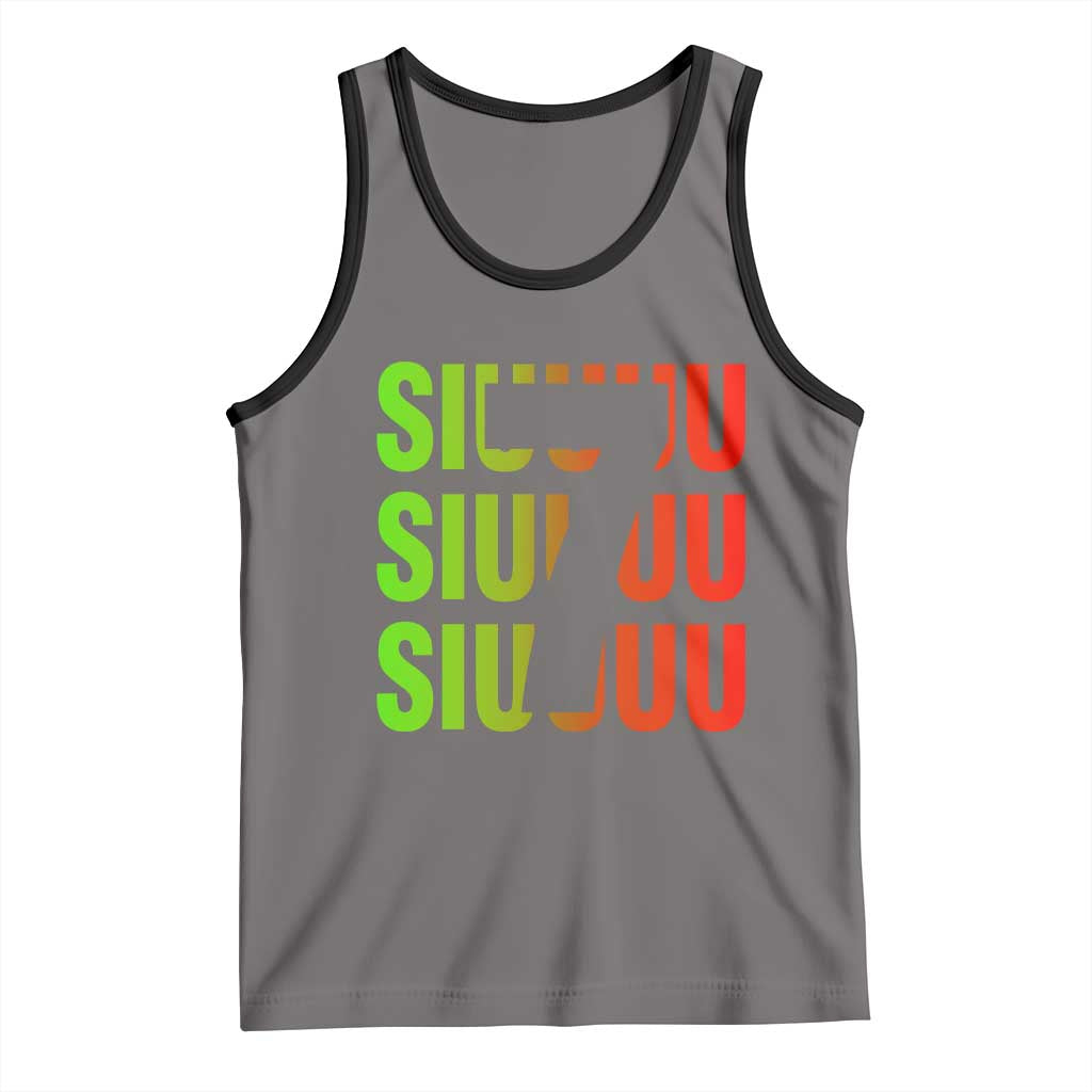 Siuuuu Soccer Celebration Tank Top Gift For Soccer Lovers TS12 Deep Heather Black Print Your Wear