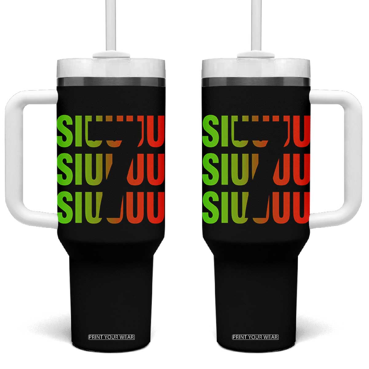 Siuuuu Soccer Celebration Tumbler With Handle Gift For Soccer Lovers TS12 One Size: 40 oz Black Print Your Wear