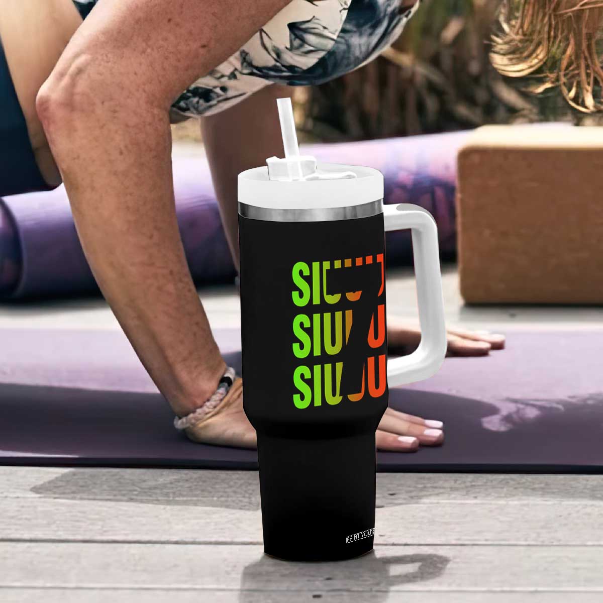 Siuuuu Soccer Celebration Tumbler With Handle Gift For Soccer Lovers TS12 Print Your Wear