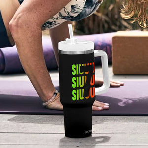 Siuuuu Soccer Celebration Tumbler With Handle Gift For Soccer Lovers TS12 Print Your Wear