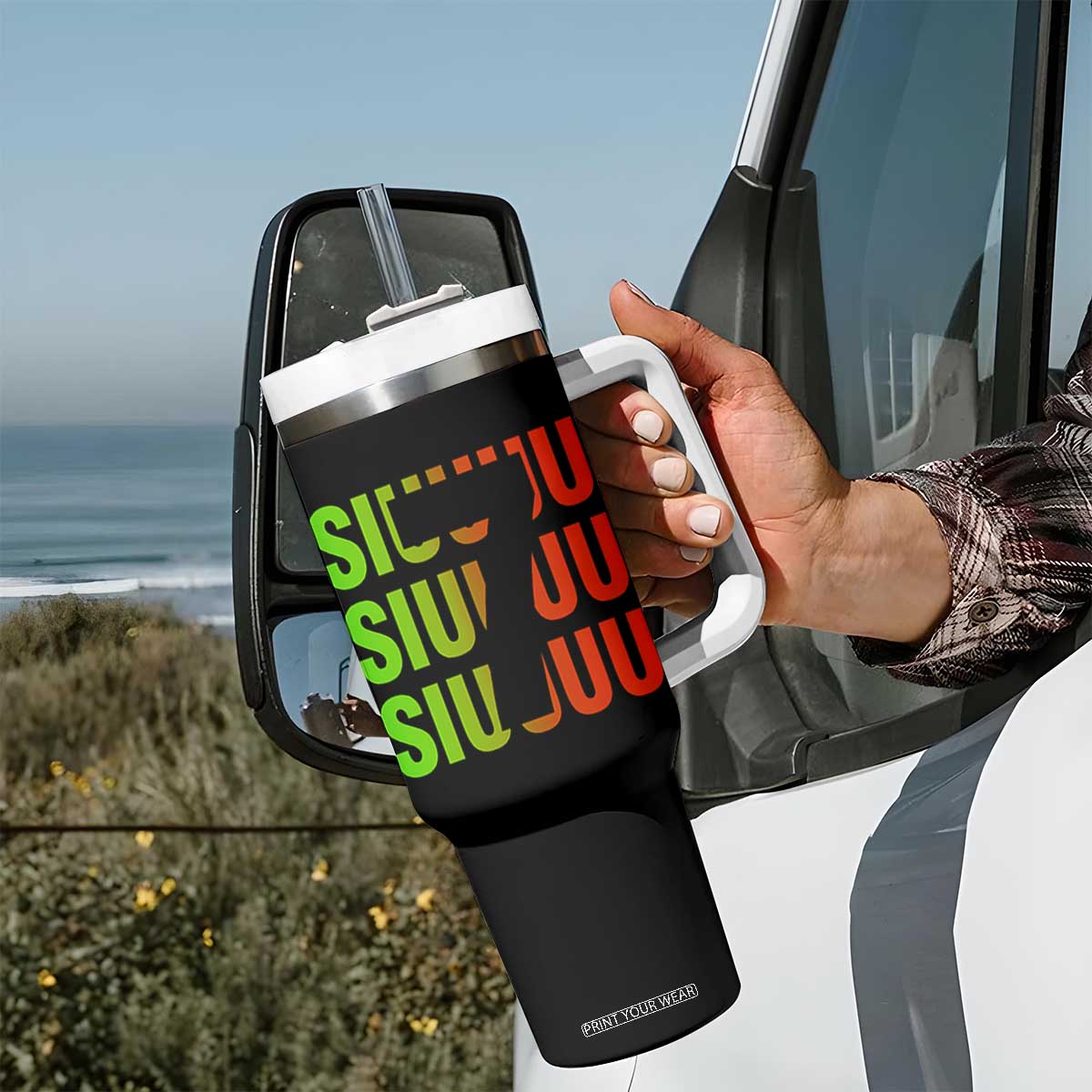 Siuuuu Soccer Celebration Tumbler With Handle Gift For Soccer Lovers TS12 Print Your Wear
