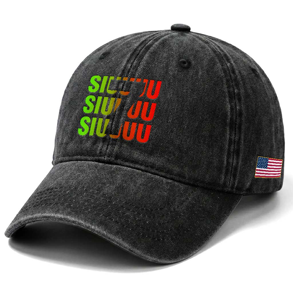 Siuuuu Soccer Celebration Washed Cotton Baseball Cap Gift For Soccer Lovers TS12 Print Your Wear