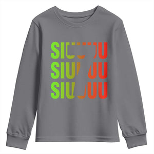 Siuuuu Soccer Celebration Youth Sweatshirt Gift For Soccer Lovers TS12 Charcoal Print Your Wear