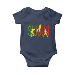 Funny Game Day Soccer Celebration Gift Baby Onesie Siuuuu TS12 Navy Print Your Wear