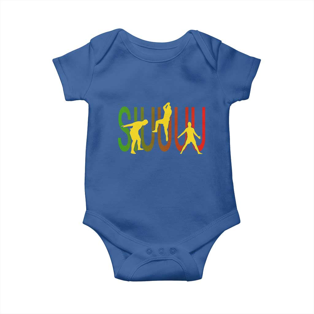Funny Game Day Soccer Celebration Gift Baby Onesie Siuuuu TS12 Royal Blue Print Your Wear