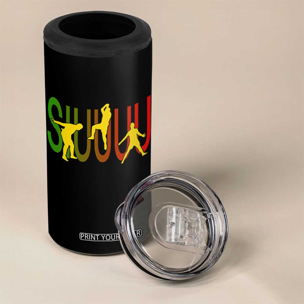 Funny Game Day Soccer Celebration Gift 4 in 1 Can Cooler Tumbler Siuuuu TS12 Print Your Wear