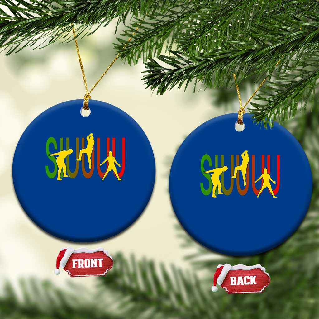 Funny Game Day Soccer Celebration Gift Ceramic Ornament Siuuuu TS12 1pc Blue Print Your Wear