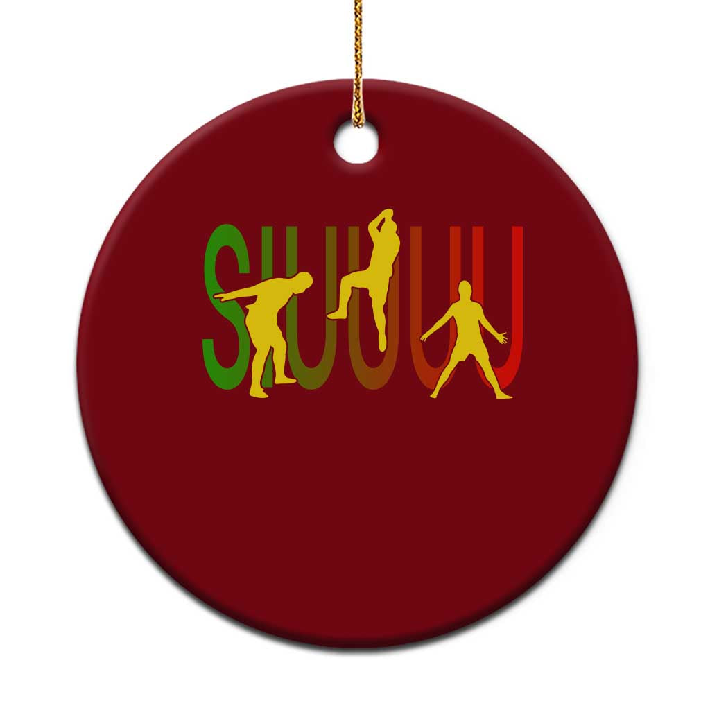 Funny Game Day Soccer Celebration Gift Ceramic Ornament Siuuuu TS12 1pc Red Print Your Wear