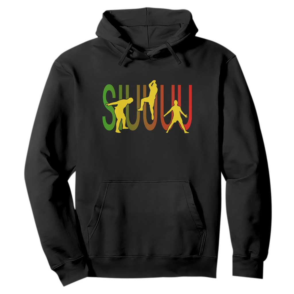 Funny Game Day Soccer Celebration Gift Hoodie Siuuuu TS12 Black Print Your Wear