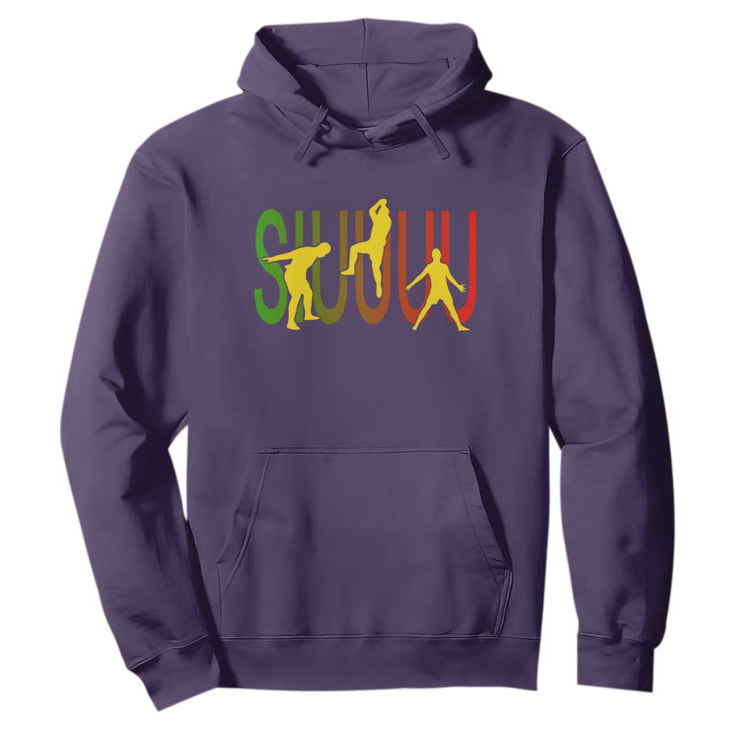 Funny Game Day Soccer Celebration Gift Hoodie Siuuuu TS12 Purple Print Your Wear