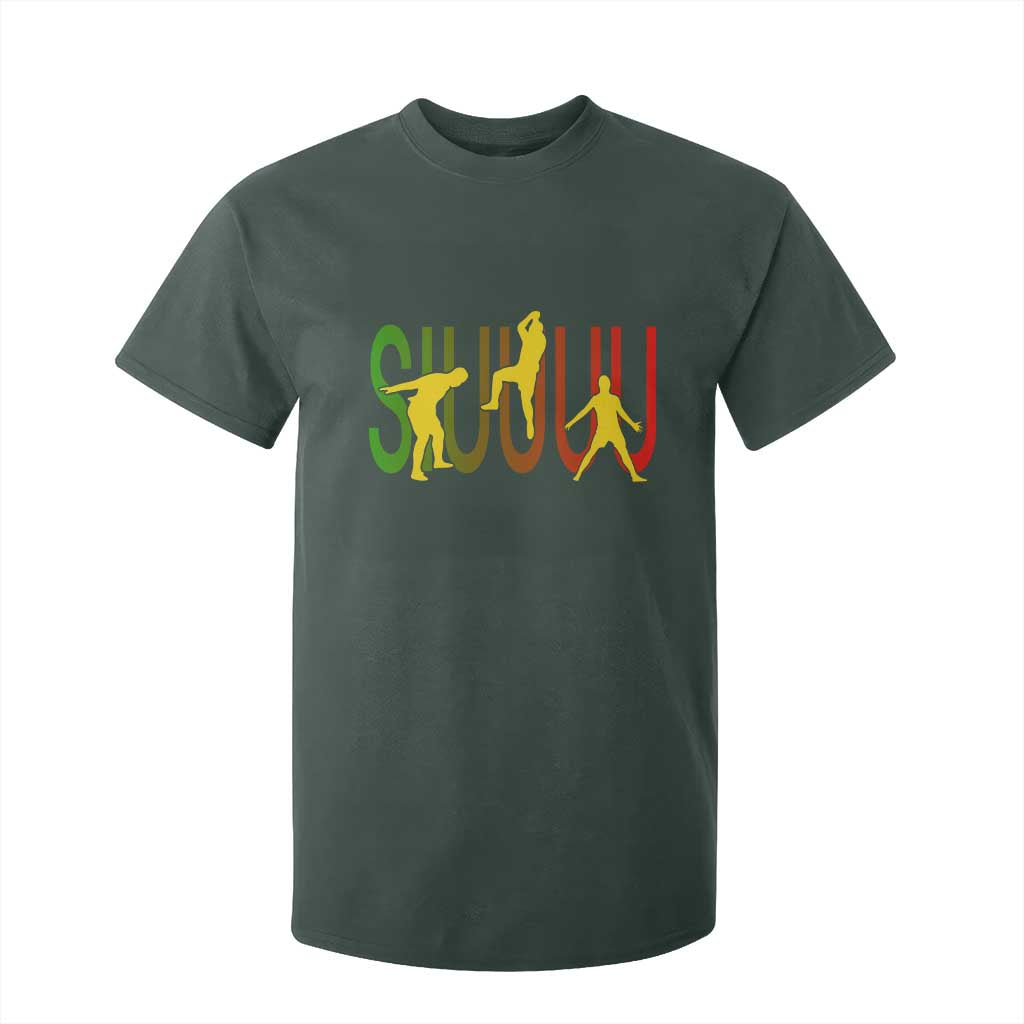 Funny Game Day Soccer Celebration Gift T Shirt For Kid Siuuuu TS12 Dark Forest Green Print Your Wear