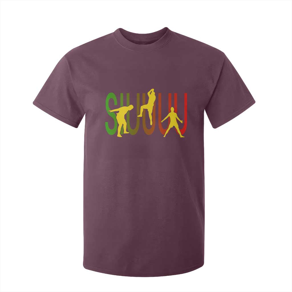 Funny Game Day Soccer Celebration Gift T Shirt For Kid Siuuuu TS12 Maroon Print Your Wear