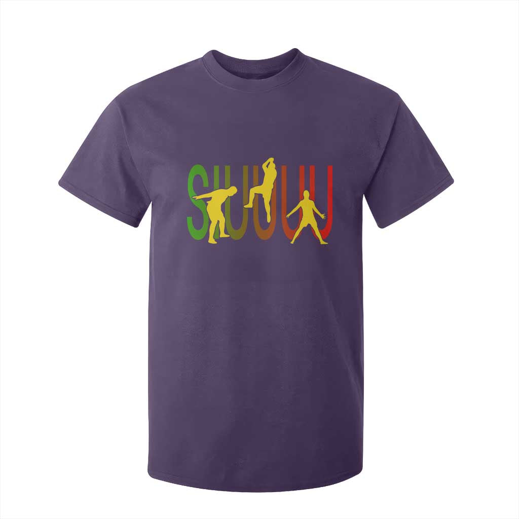 Funny Game Day Soccer Celebration Gift T Shirt For Kid Siuuuu TS12 Purple Print Your Wear