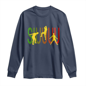 Funny Game Day Soccer Celebration Gift Long Sleeve Shirt Siuuuu TS12 Navy Print Your Wear