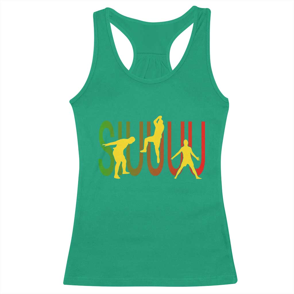 Funny Game Day Soccer Celebration Gift Racerback Tank Top Siuuuu TS12 Irish Green Print Your Wear