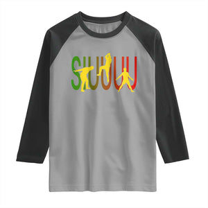 Funny Game Day Soccer Celebration Gift Raglan Shirt Siuuuu TS12 Sport Gray Black Print Your Wear