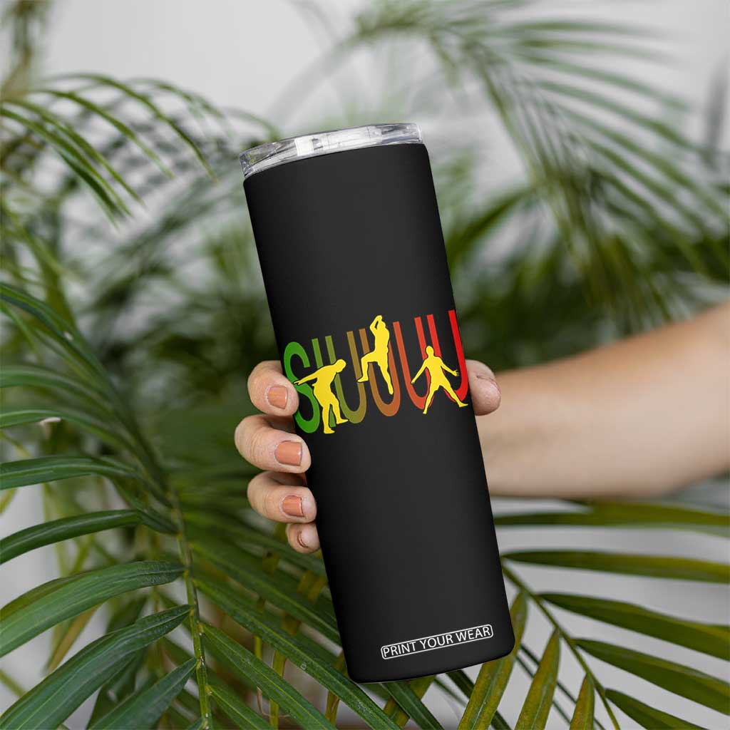 Funny Game Day Soccer Celebration Gift Skinny Tumbler Siuuuu TS12 Print Your Wear