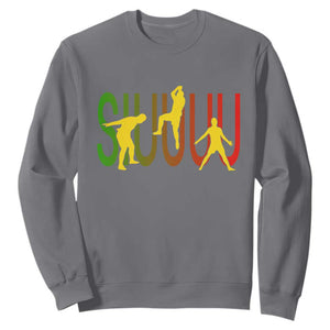 Funny Game Day Soccer Celebration Gift Sweatshirt Siuuuu TS12 Charcoal Print Your Wear