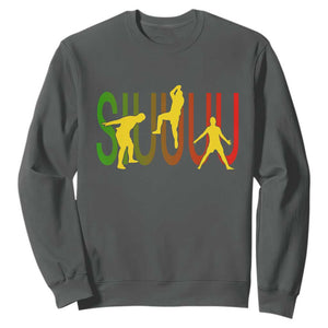 Funny Game Day Soccer Celebration Gift Sweatshirt Siuuuu TS12 Dark Heather Print Your Wear
