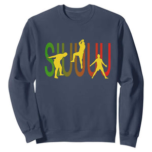 Funny Game Day Soccer Celebration Gift Sweatshirt Siuuuu TS12 Navy Print Your Wear