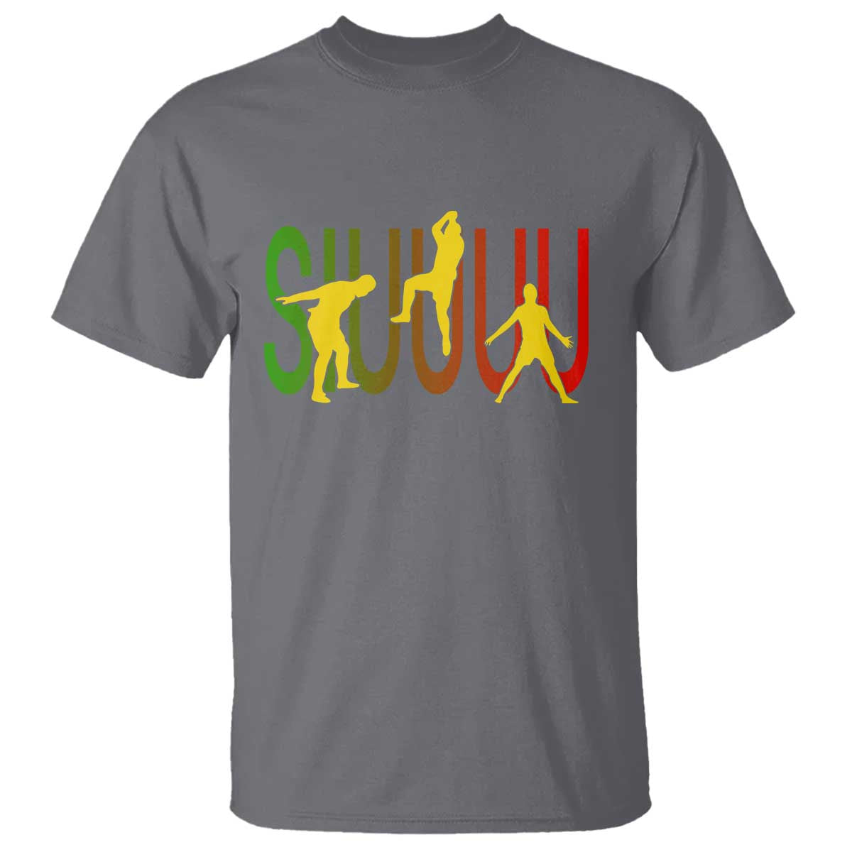 Funny Game Day Soccer Celebration Gift T Shirt Siuuuu TS12 Charcoal Print Your Wear