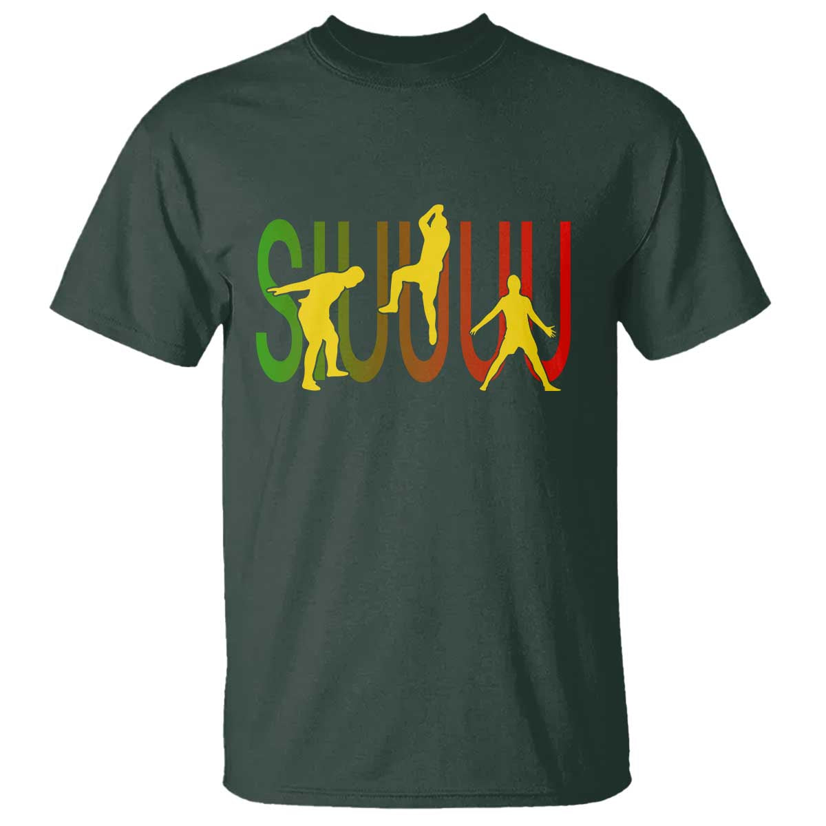 Funny Game Day Soccer Celebration Gift T Shirt Siuuuu TS12 Dark Forest Green Print Your Wear