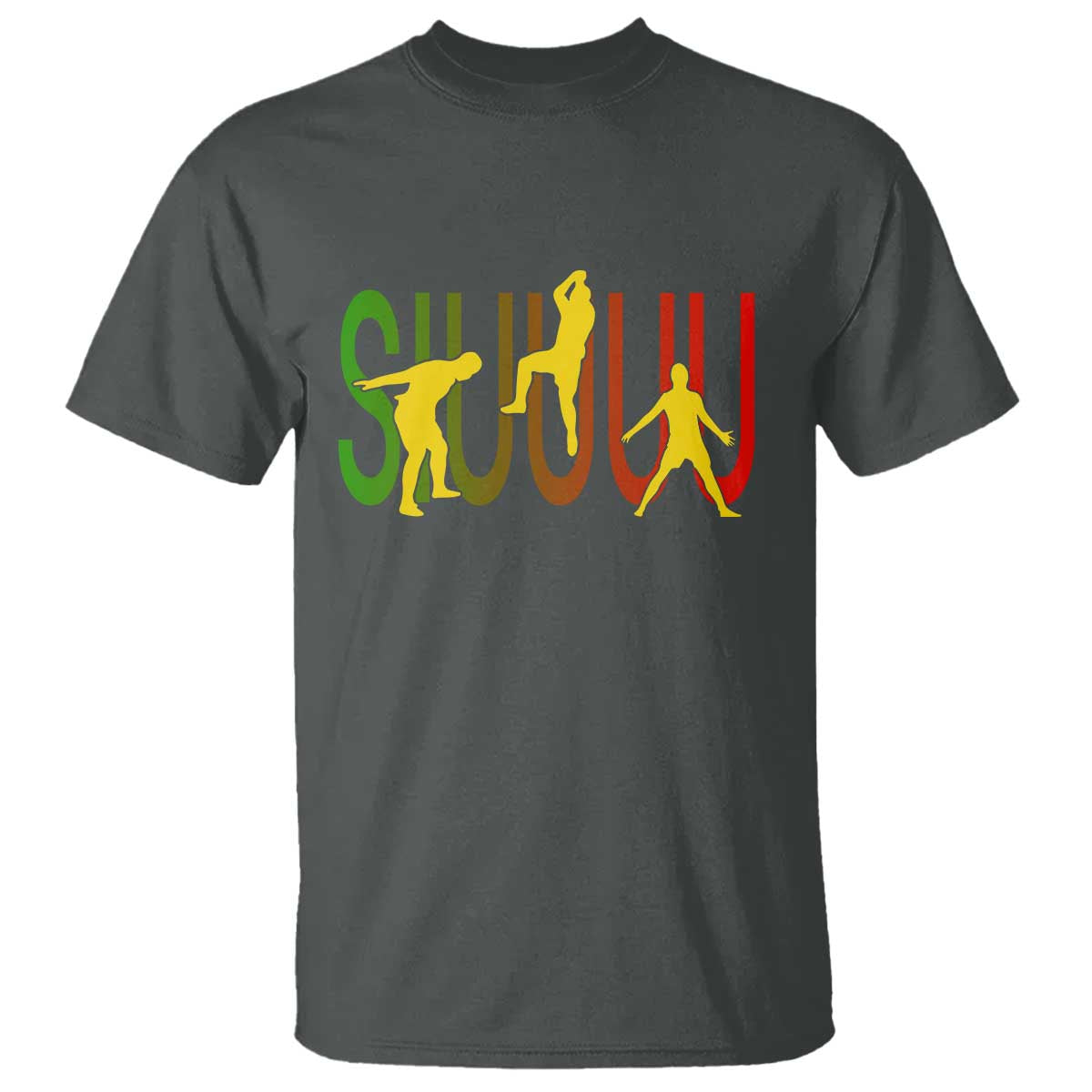 Funny Game Day Soccer Celebration Gift T Shirt Siuuuu TS12 Dark Heather Print Your Wear