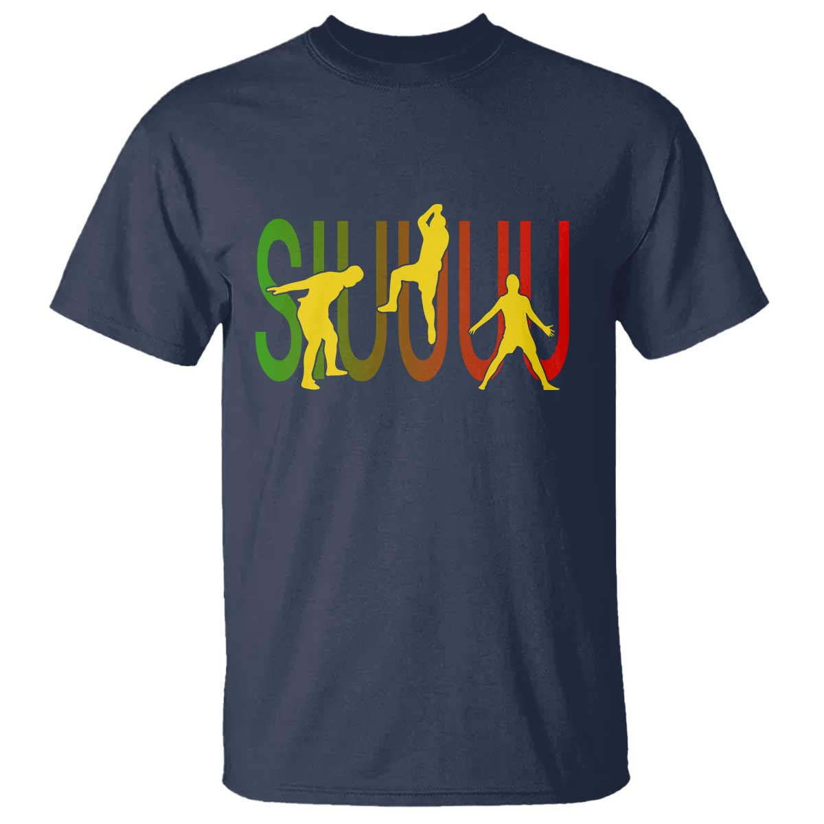 Funny Game Day Soccer Celebration Gift T Shirt Siuuuu TS12 Navy Print Your Wear