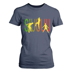Funny Game Day Soccer Celebration Gift T Shirt For Women Siuuuu TS12 Navy Print Your Wear