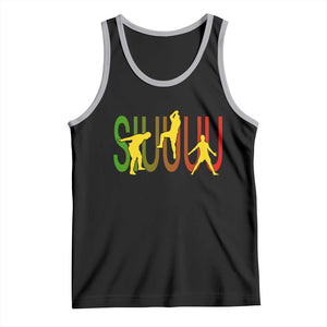 Funny Game Day Soccer Celebration Gift Tank Top Siuuuu TS12 Black Athletic Heather Print Your Wear
