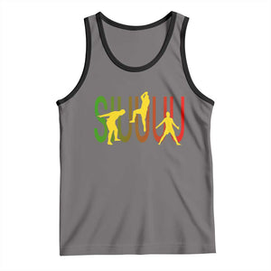 Funny Game Day Soccer Celebration Gift Tank Top Siuuuu TS12 Deep Heather Black Print Your Wear