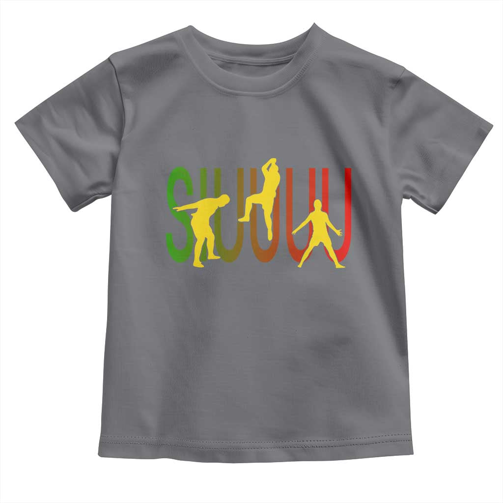 Funny Game Day Soccer Celebration Gift Toddler T Shirt Siuuuu TS12 Charcoal Print Your Wear