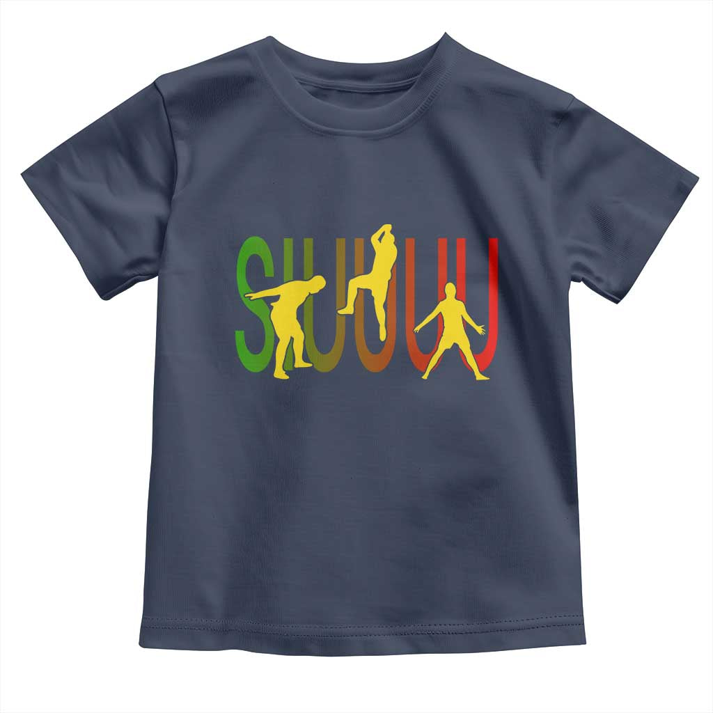 Funny Game Day Soccer Celebration Gift Toddler T Shirt Siuuuu TS12 Navy Print Your Wear