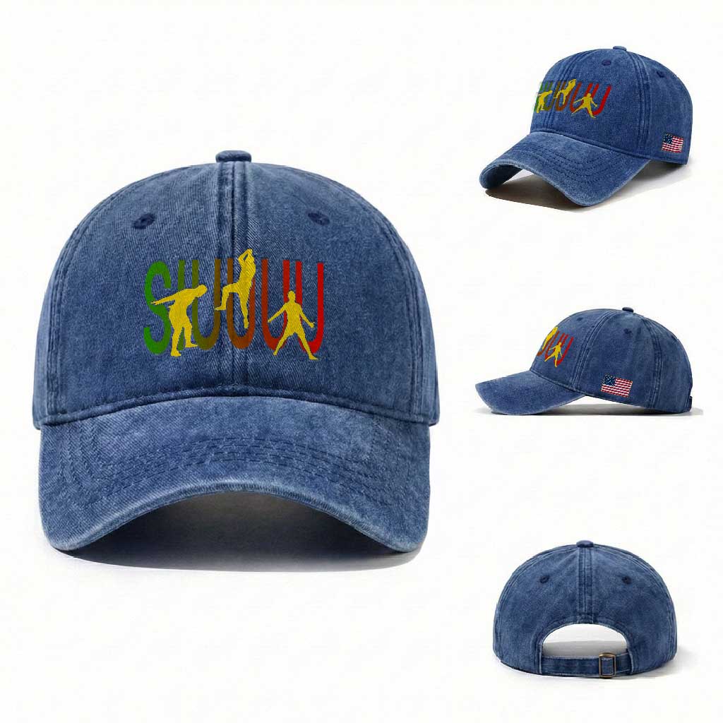 Funny Game Day Soccer Celebration Gift Washed Cotton Baseball Cap Siuuuu TS12 Washed Cap Universal Fit Royal Blue Print Your Wear