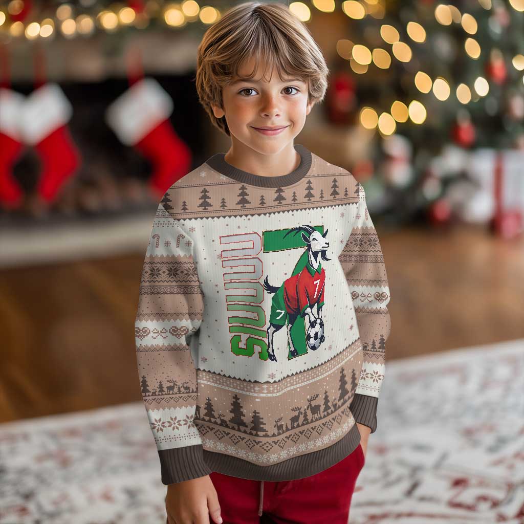 Siuuuu Game Day Soccer Celebration Ugly Christmas Sweater Gift For Fans TS12 Mocha Mousse Print Your Wear