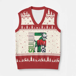 Siuuuu Game Day Soccer Celebration V-Neck Knit Sweater Vest Gift For Fans TS12 Beige Red Print Your Wear