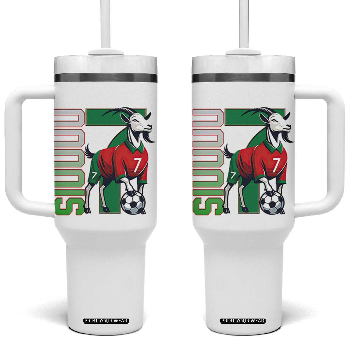 Siuuuu Game Day Soccer Celebration Tumbler With Handle Gift For Fans TS12 One Size: 40 oz White Print Your Wear