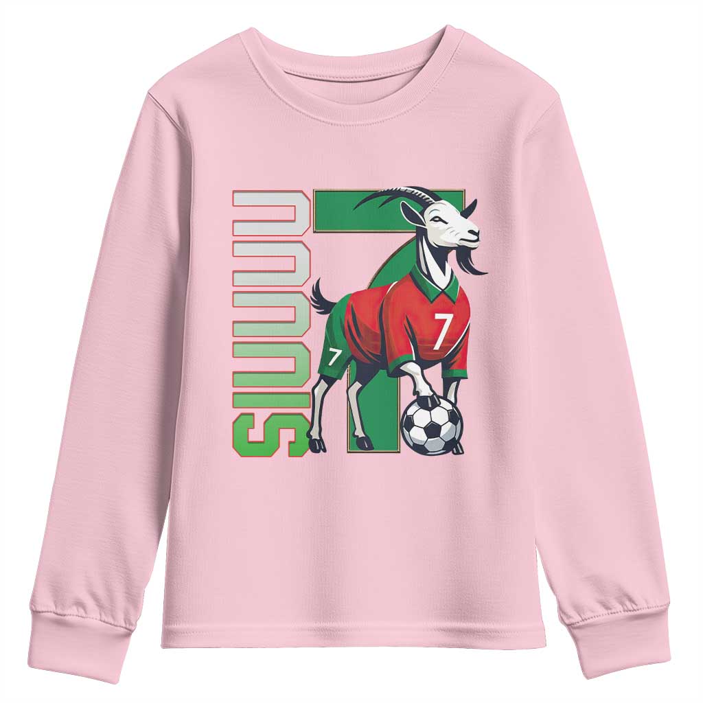 Siuuuu Game Day Soccer Celebration Youth Sweatshirt Gift For Fans TS12 Light Pink Print Your Wear