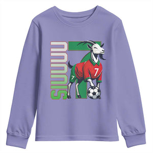 Siuuuu Game Day Soccer Celebration Youth Sweatshirt Gift For Fans TS12 Violet Print Your Wear