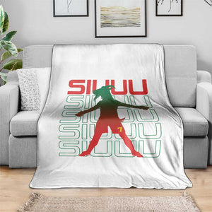 Funny Siuuuu Throw Blanket Iconic Goal Shout Soccer Lover Gift TS12 Print Your Wear