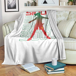 Funny Siuuuu Throw Blanket Iconic Goal Shout Soccer Lover Gift TS12 Print Your Wear