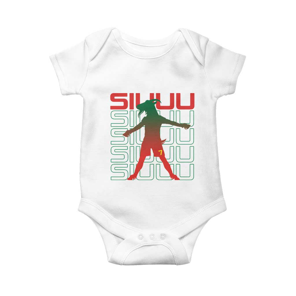Funny Siuuuu Baby Onesie Iconic Goal Shout Soccer Lover Gift TS12 White Print Your Wear