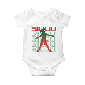 Funny Siuuuu Baby Onesie Iconic Goal Shout Soccer Lover Gift TS12 White Print Your Wear