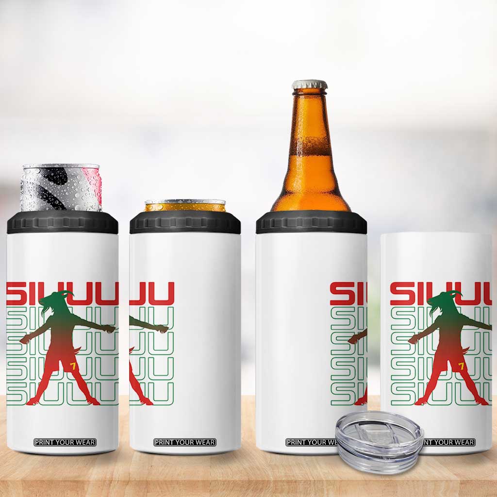 Funny Siuuuu 4 in 1 Can Cooler Tumbler Iconic Goal Shout Soccer Lover Gift TS12 Print Your Wear