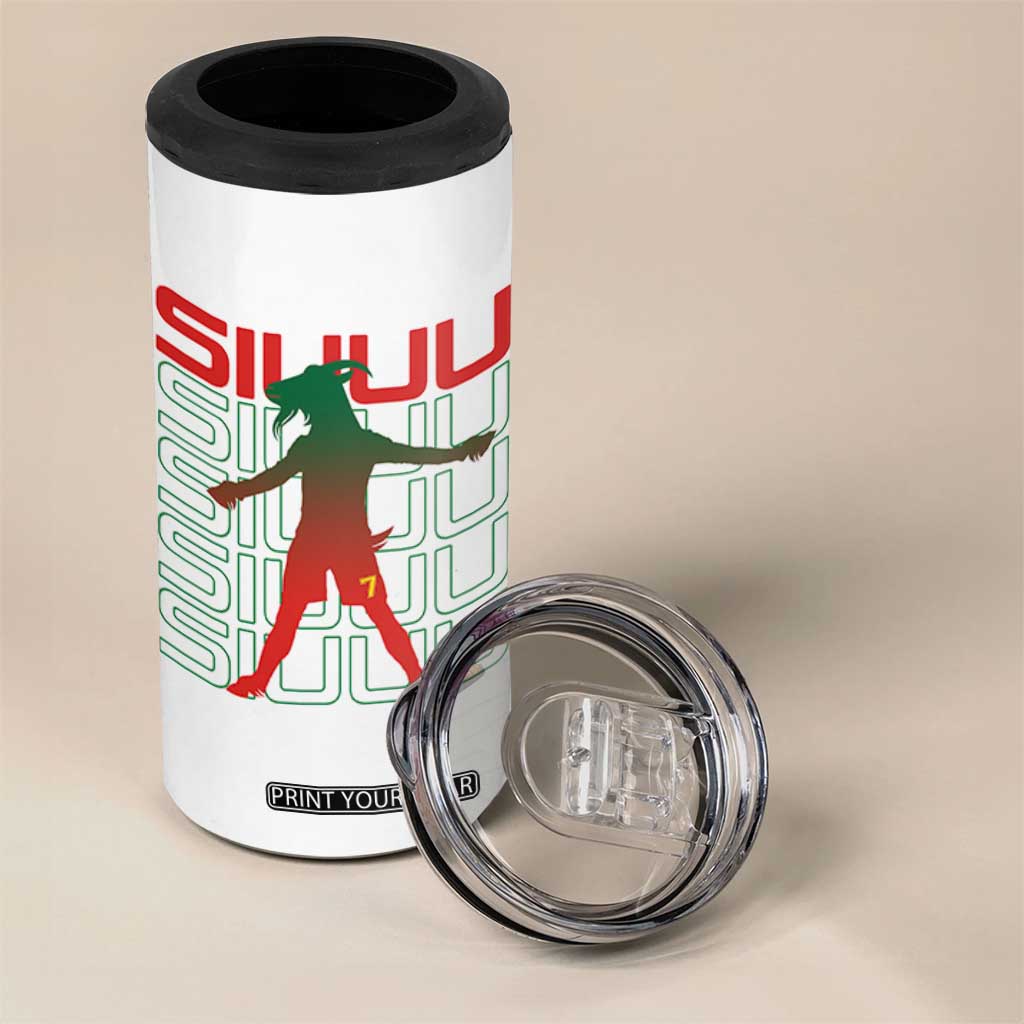 Funny Siuuuu 4 in 1 Can Cooler Tumbler Iconic Goal Shout Soccer Lover Gift TS12 Print Your Wear