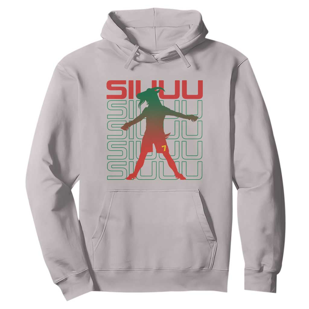 Funny Siuuuu Hoodie Iconic Goal Shout Soccer Lover Gift TS12 Ice Gray Print Your Wear