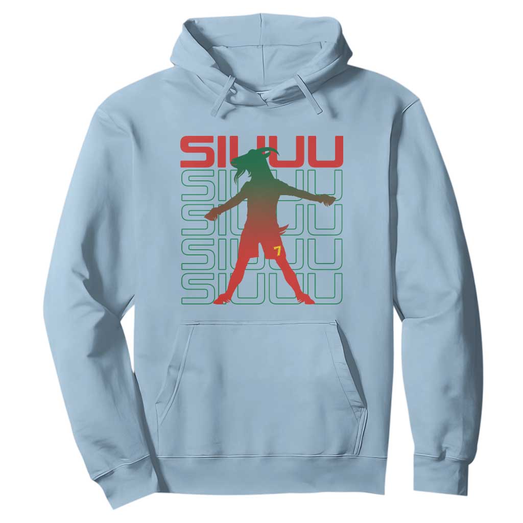 Funny Siuuuu Hoodie Iconic Goal Shout Soccer Lover Gift TS12 Light Blue Print Your Wear