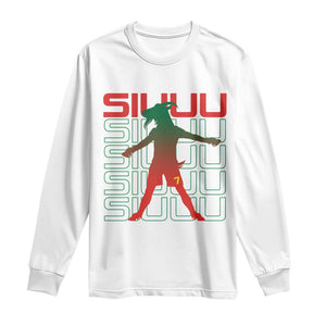 Funny Siuuuu Long Sleeve Shirt Iconic Goal Shout Soccer Lover Gift TS12 White Print Your Wear