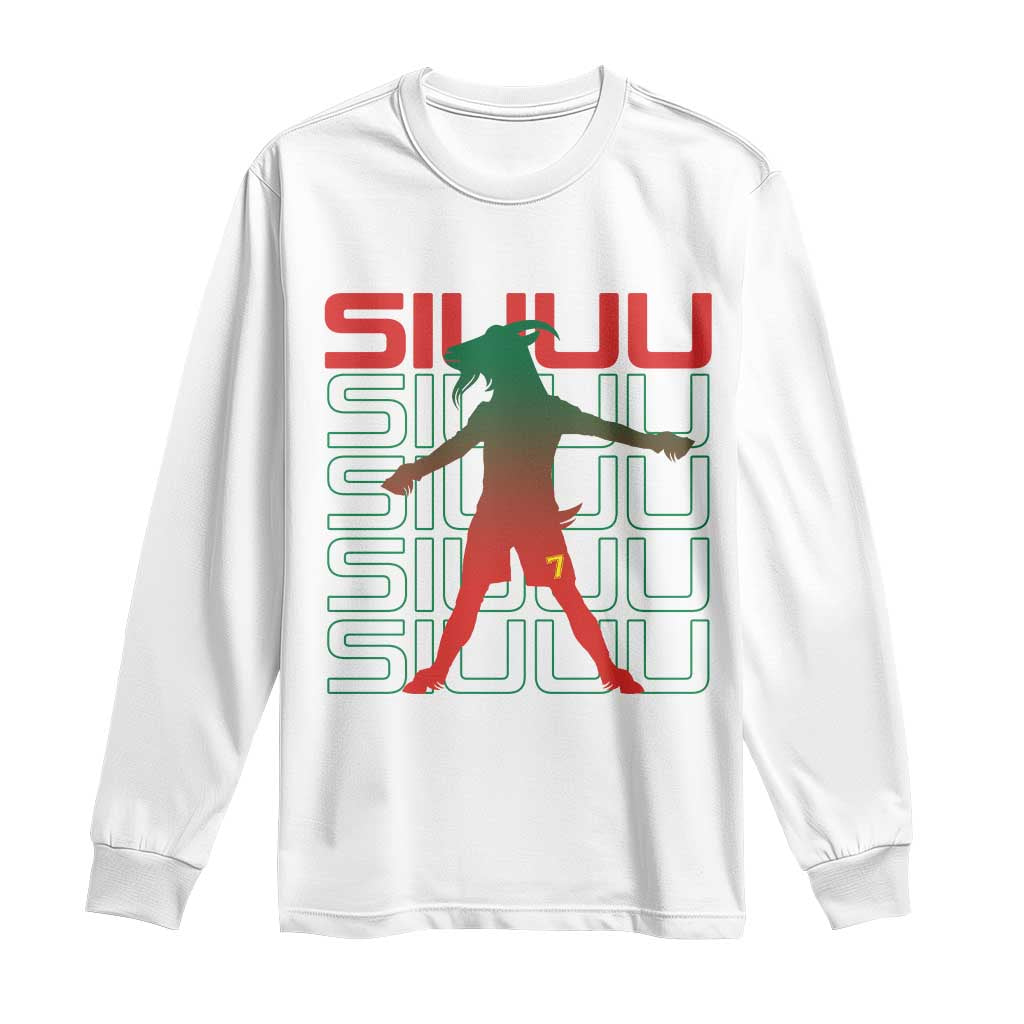 Funny Siuuuu Long Sleeve Shirt Iconic Goal Shout Soccer Lover Gift TS12 White Print Your Wear